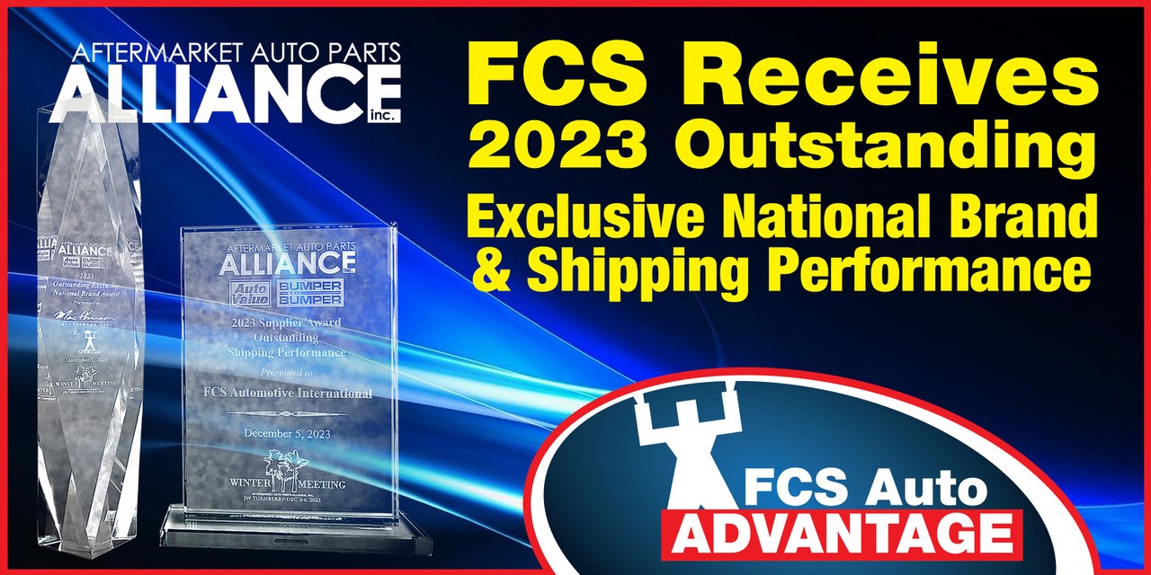 The Aftermarket Auto Parts Alliance Names FCS Automotive 2023 Supplier for Outstanding Exclusive National Brand and Shipping Performance